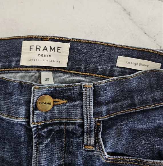 Frame Denim Le High Skinny Blue Jeans 25 Preowned - Picture 7 of 9